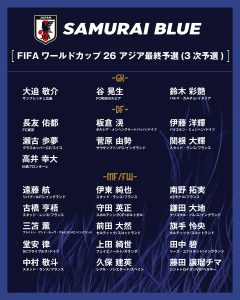 サッカー日本代表、3月代表メンバー招集！